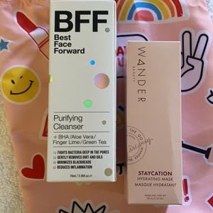Skin cleanser and skin mask gift set with Ipsy “love” bag